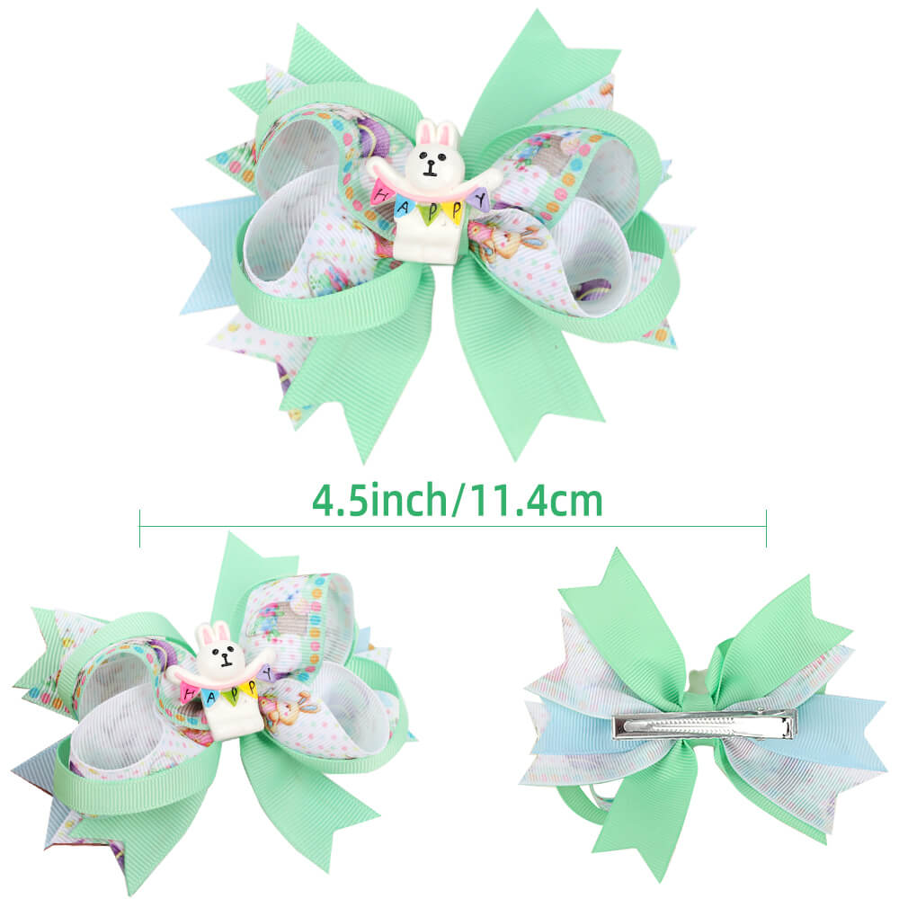 4.5 Inches Resin Bunny Layered Hair Bows