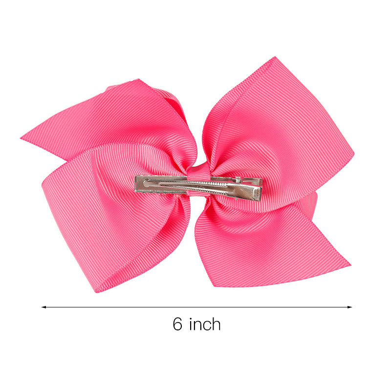 6'' Double Layers Solid Hair Bows | Dancing Girls Hair Clips ...